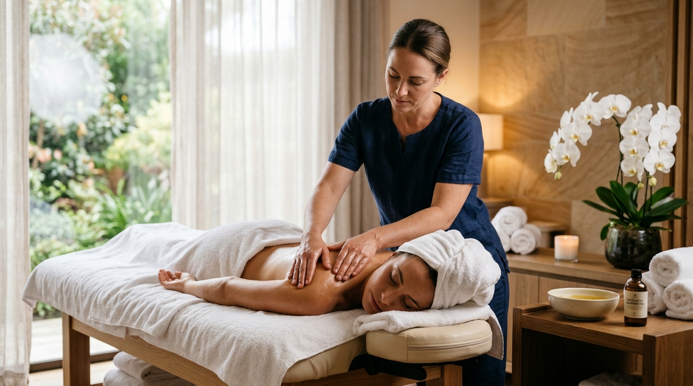Relaxing Swedish massage with natural sweet almond oil